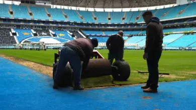 Grêmio se reapresenta, treina finalizações e explica manutenção no gramado da Arena Grêmio