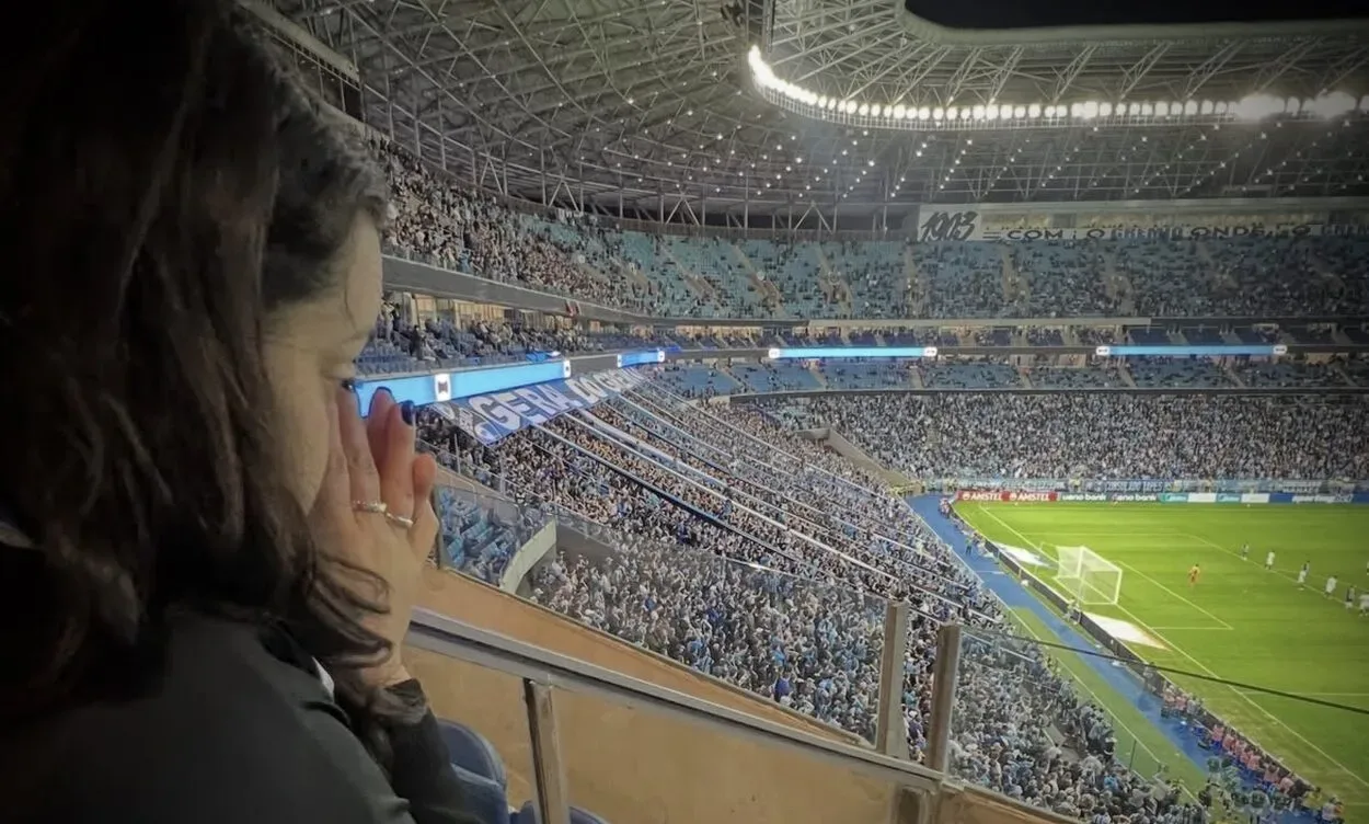 Tati Mantovani vai à Arena e se decepciona com o Grêmio: "Time joga com medo" Tati Mantovani fala do Grêmio