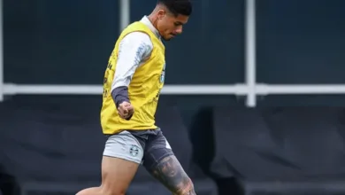Diego Caito, treinando no CT do Grêmio