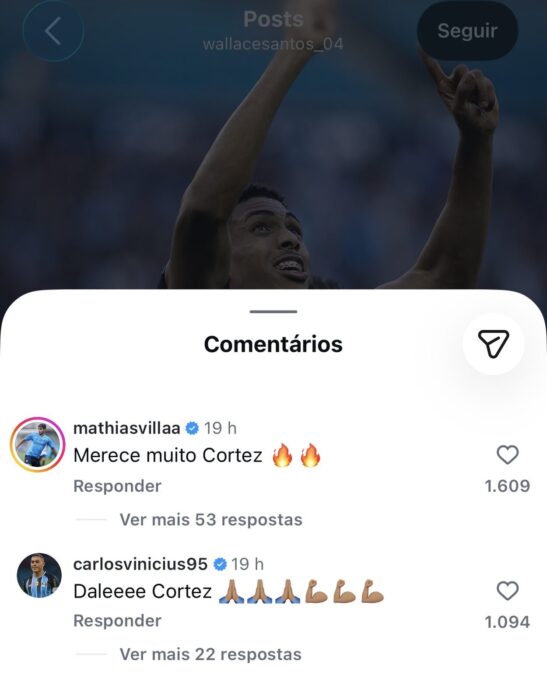 Jogadores do Grêmio não perdem tempo e já escolhem apelido para Wallace