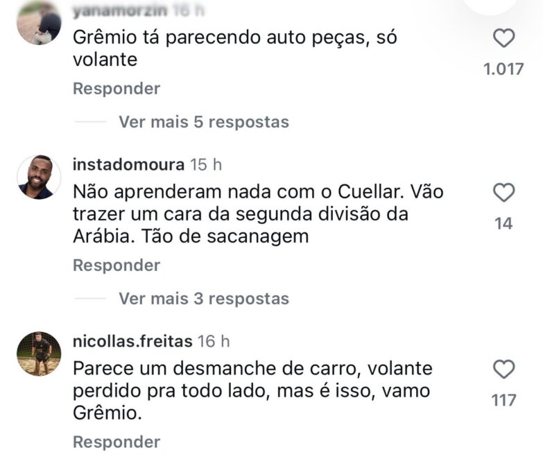 Como a torcida do Grêmio reagiu à contratação de novo volante para o elenco