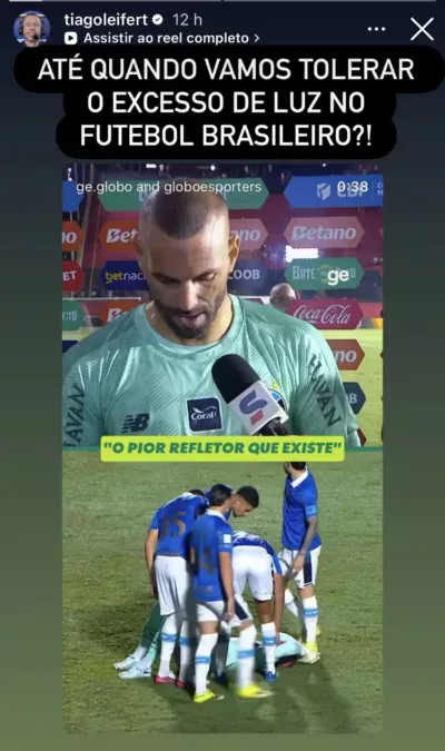 Tiago Leifert brinca com jogador do Grêmio após entrevista: "Até quando?"