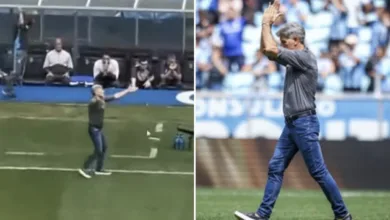 O lance que fez Renato Portaluppi invadir o campo durante Grêmio x Palmeiras Renato pelo Grêmio