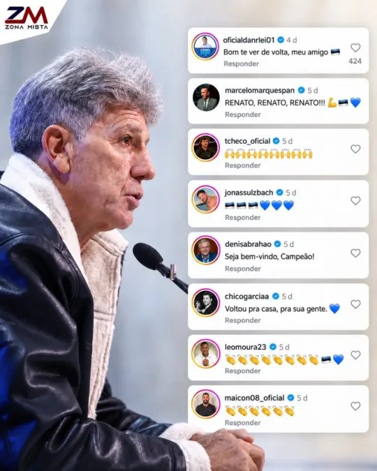 De ídolo para ídolo: a reação de Danrlei com o retorno de Renato ao Grêmio