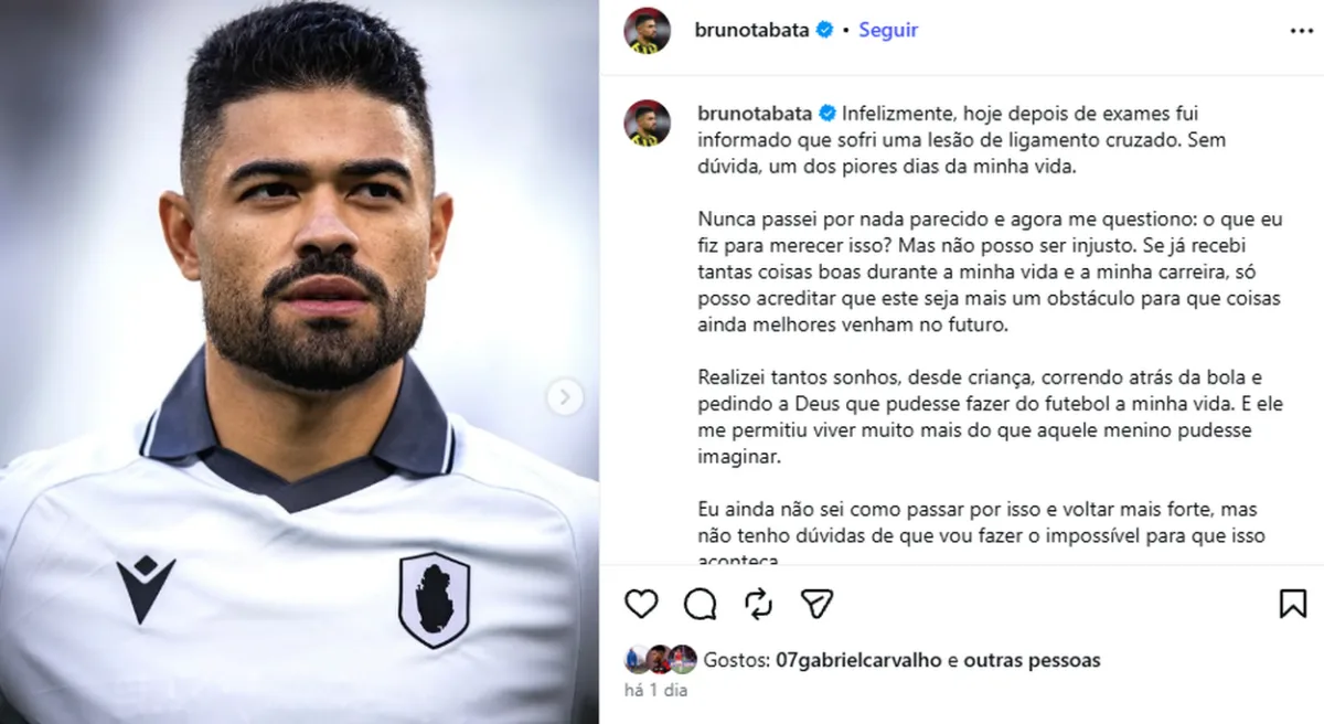 O drama de Bruno Tabata meses após sair do Inter: "O que eu fiz para merecer?"