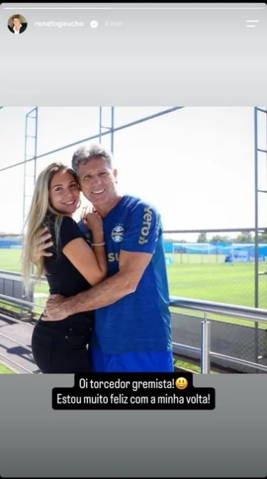 Renato fura anúncio oficial e já fala como treinador do Grêmio: "Muito feliz"