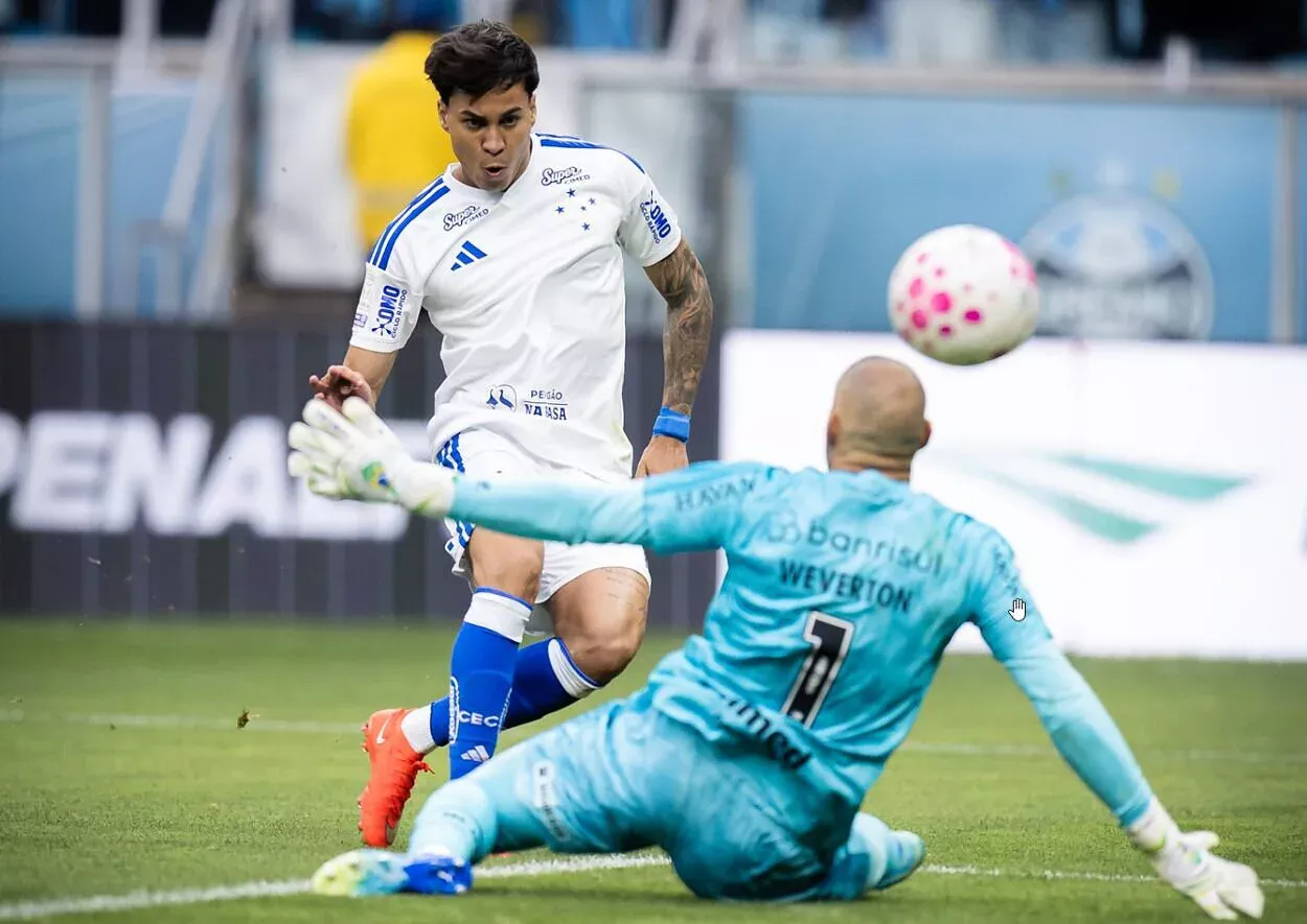 Grêmio sofre virada do Cruzeiro e tem reação dura da torcida ao fim do jogo Kaio Jorge e Weverton - Grêmio 2x4 Cruzeiro