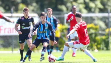 Após 3x0 do Grêmio e gafe no ar, vídeo do Gre-Nal deixa de aparecer na TV Inter RS - ESPORTES/U20: Copa Sul - Lance da partida Internacional x Grêmio, no CT Morada dos Quero-Queros, em Alvorada, na data de 02/10/2026, válida pela Copa Sul Sub-20. FOTO: ANGELO PIERETTI/GRÊMIO FBPA
