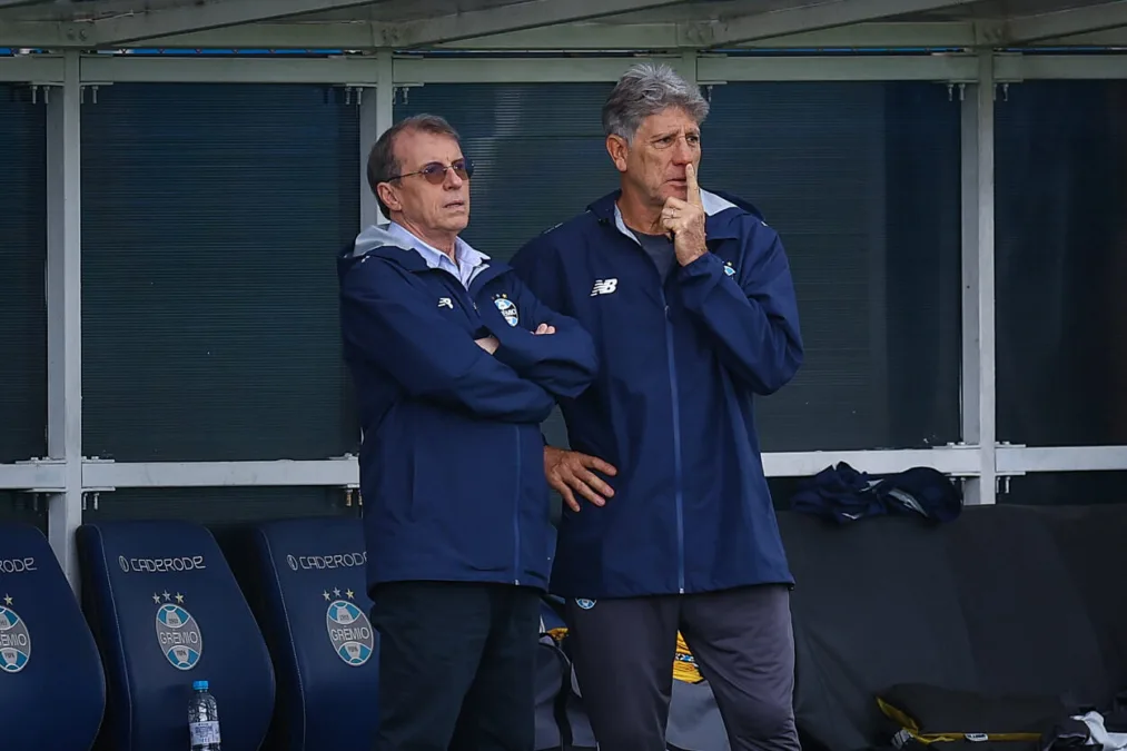 Odorico Roman Jr, presidente do Grêmio e Renato Portaluppi, técnico do Grêmio
