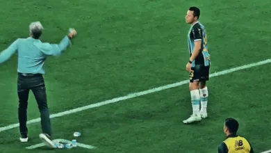 Vídeo mostra Renato atirando copo para dentro do campo durante o Gre-Nal Grêmio hoje