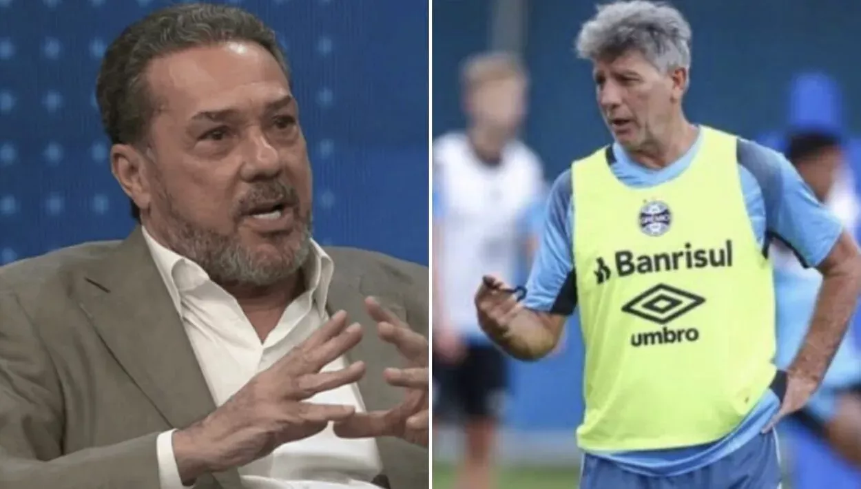 Vanderlei Luxemburgo, ex-técnico do grêmio e Renato Portaluppi, técnico do Grêmio