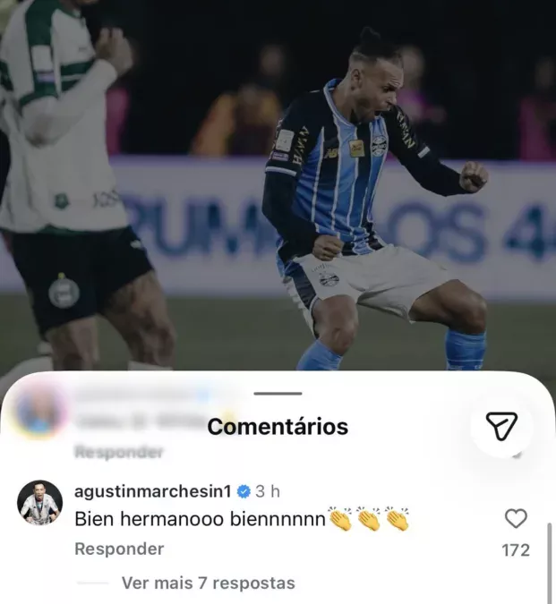 Marchesín segue acompanhando o Grêmio e reage ao gol decisivo de Braithwaite