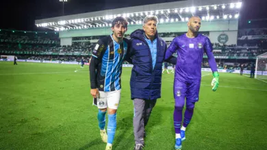 Grêmio divulga novo recado de Renato e explica situação de Diego Caito Renato Portaluppi, técnico do Grêmio e Villasanti, meio-campista do Grêmio