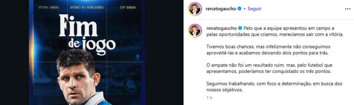Renato se manifesta no dia seguinte ao empate contra o Remo: "Resultado não foi ruim" Kannemann