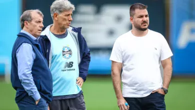 Gabardo: Renato recebe "alerta" do presidente do Grêmio após declaração política Rafael Lima, diretor de futebol do Grêmio e Odorico Roman Jr, presidente do Grêmio — Odorico e Renato